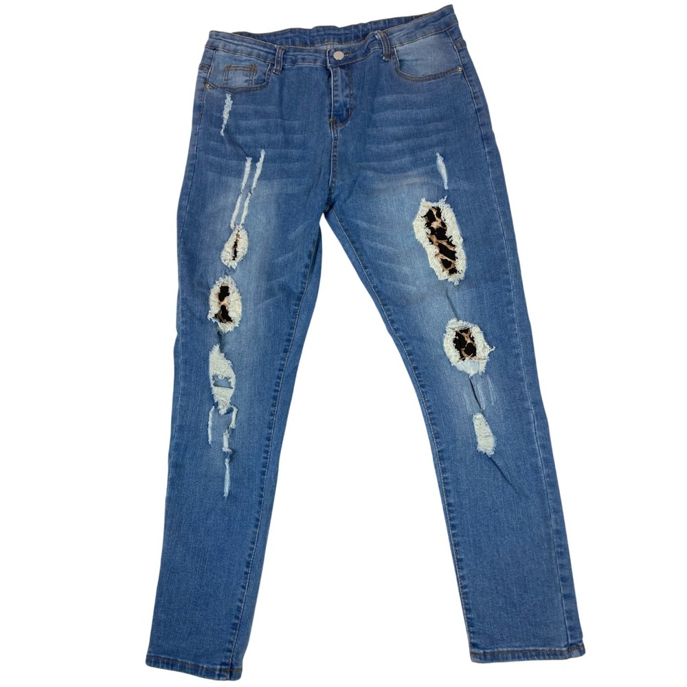 Jeans Fashion Casual Brand Women's Distressed Blue Denim Skinny‎ Jeans Size 31